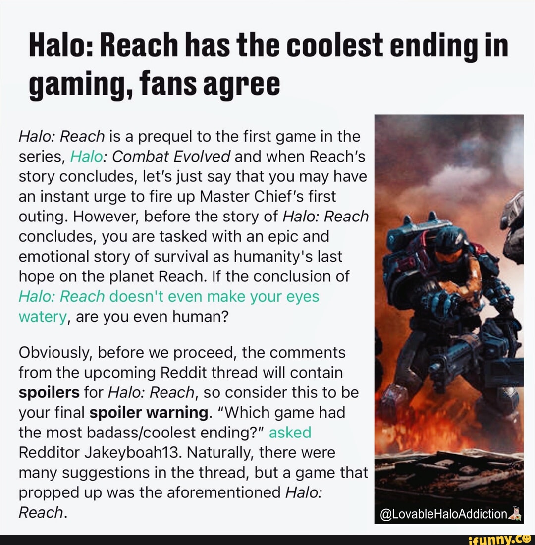 Halo: Reach has the coolest ending in gaming, fans agree