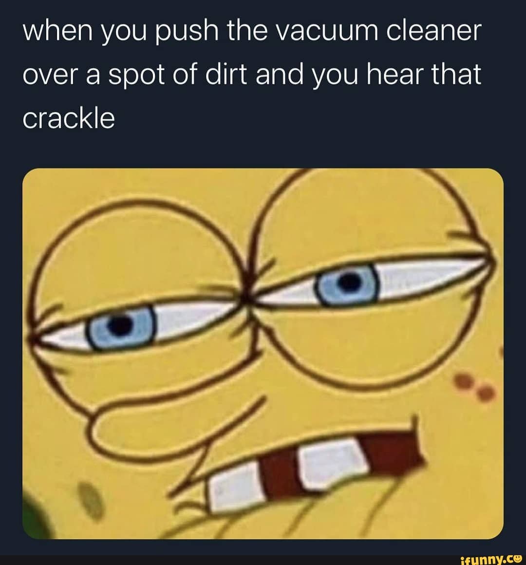 When you push the vacuum cleaner over a spot of dirt and you hear that