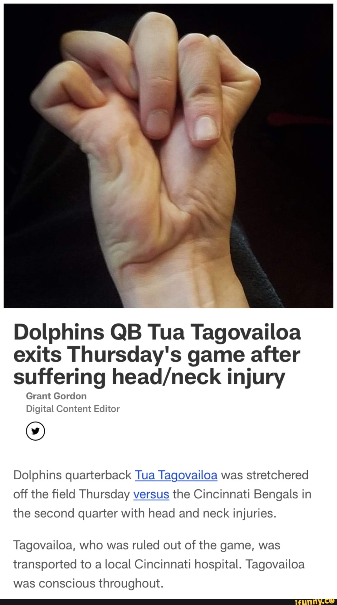 Dolphins QB Tua Tagovailoa stretchered off with head injury