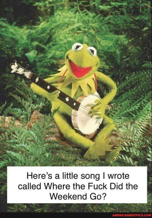 as
Here's a little song I wrote called Where the Fuck Did the
Weekend Go?
