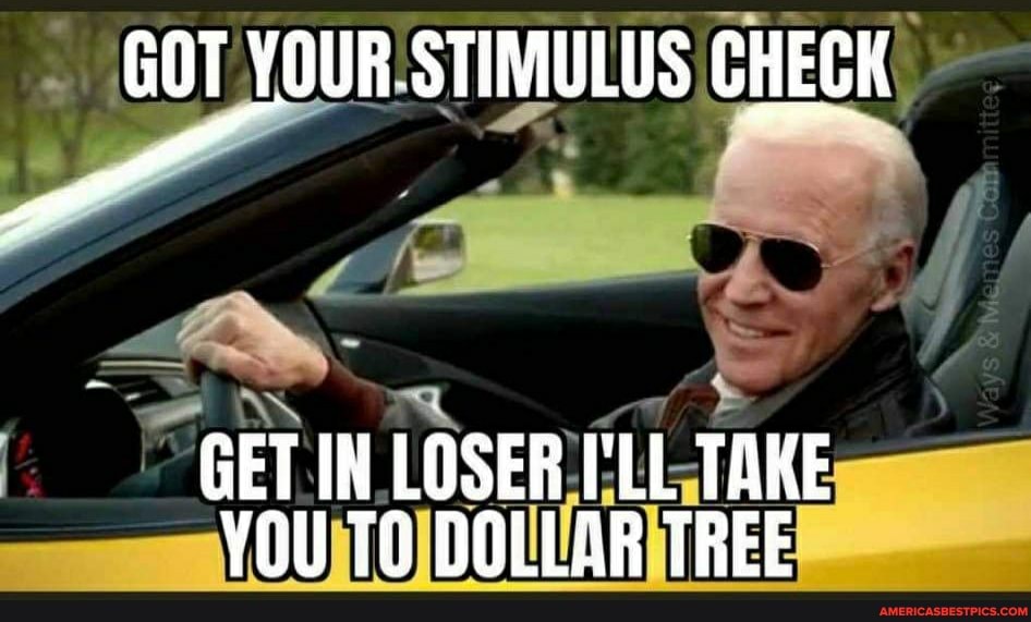 GOT YOUR: STIMULUS CHECK
GET IN LOSER I'LL TAKE YOU DOLLAR TREE