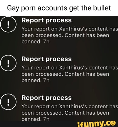 Gay porn accounts get the bullet Report process Cr) Your report on