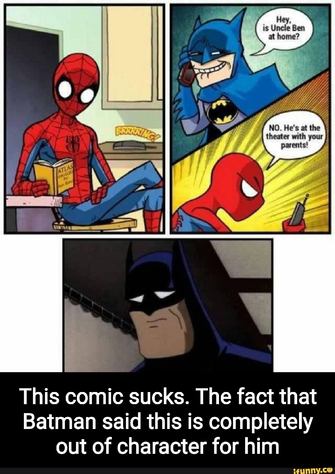 This comic sucks. The fact that Batman said this is completely out of  character for him - iFunny