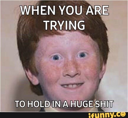 WHEN YOU ARE TRYING
TO HOLD IN A HUGE SHIT