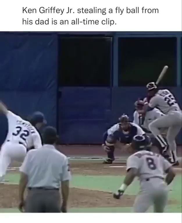 Throwback to when Ken Griffey Jr. stole a fly ball from his dad