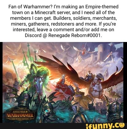 Fan of Warhammer? I'm making an themed town on a Minecraft server, and ...