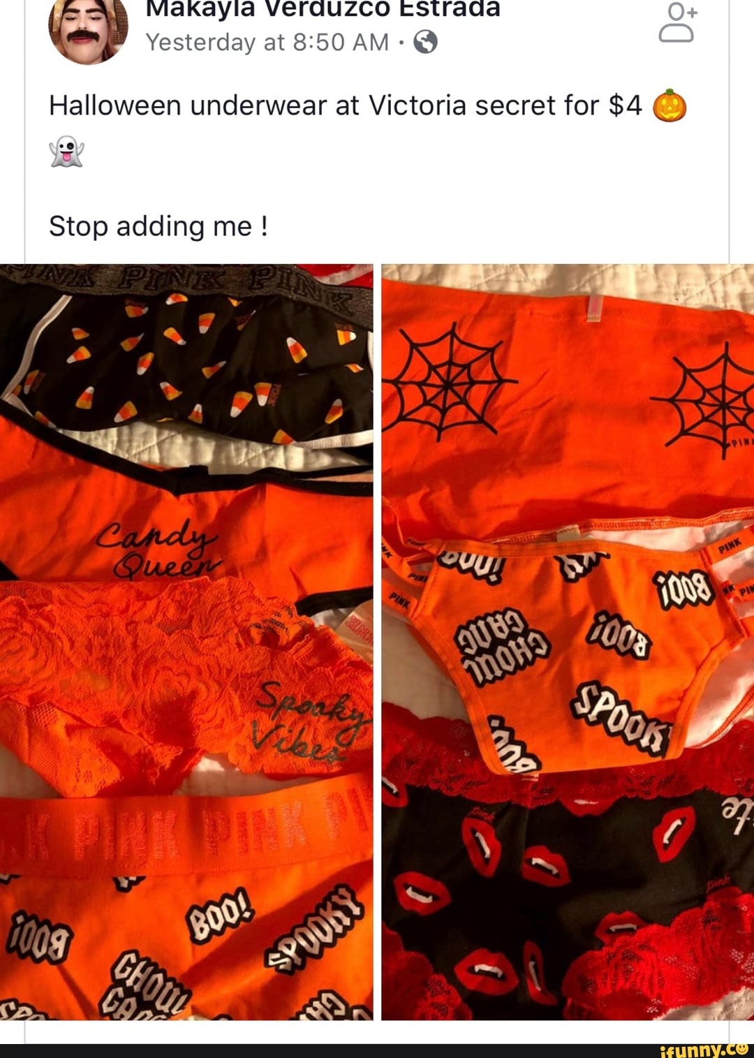 Halloween underwear at Victoria secret for $4 © Stop adding me ! - iFunny