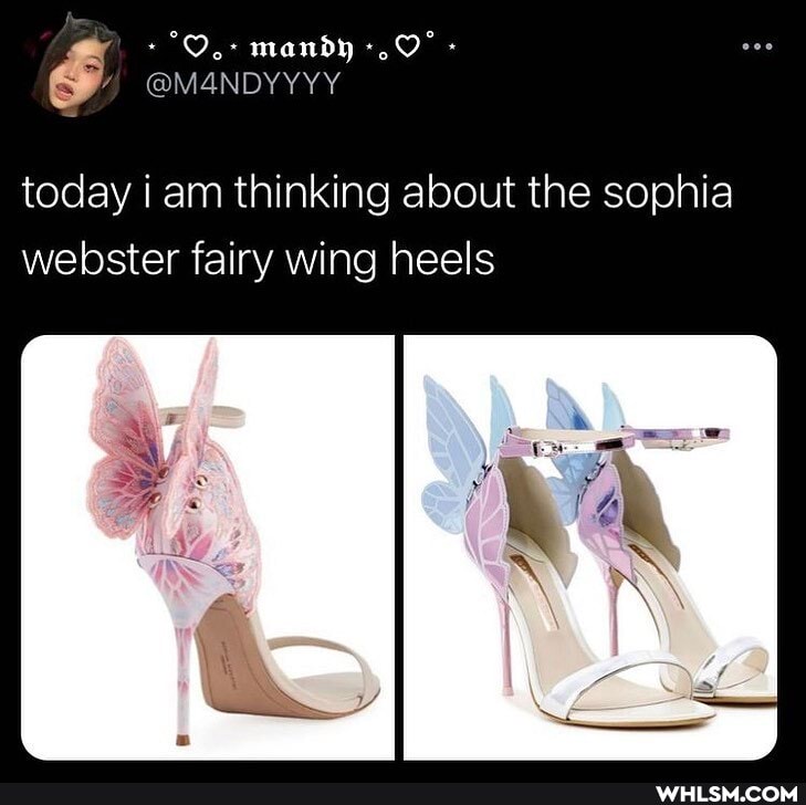 mandy
today i am thinking about the sophia webster fairy wing heels