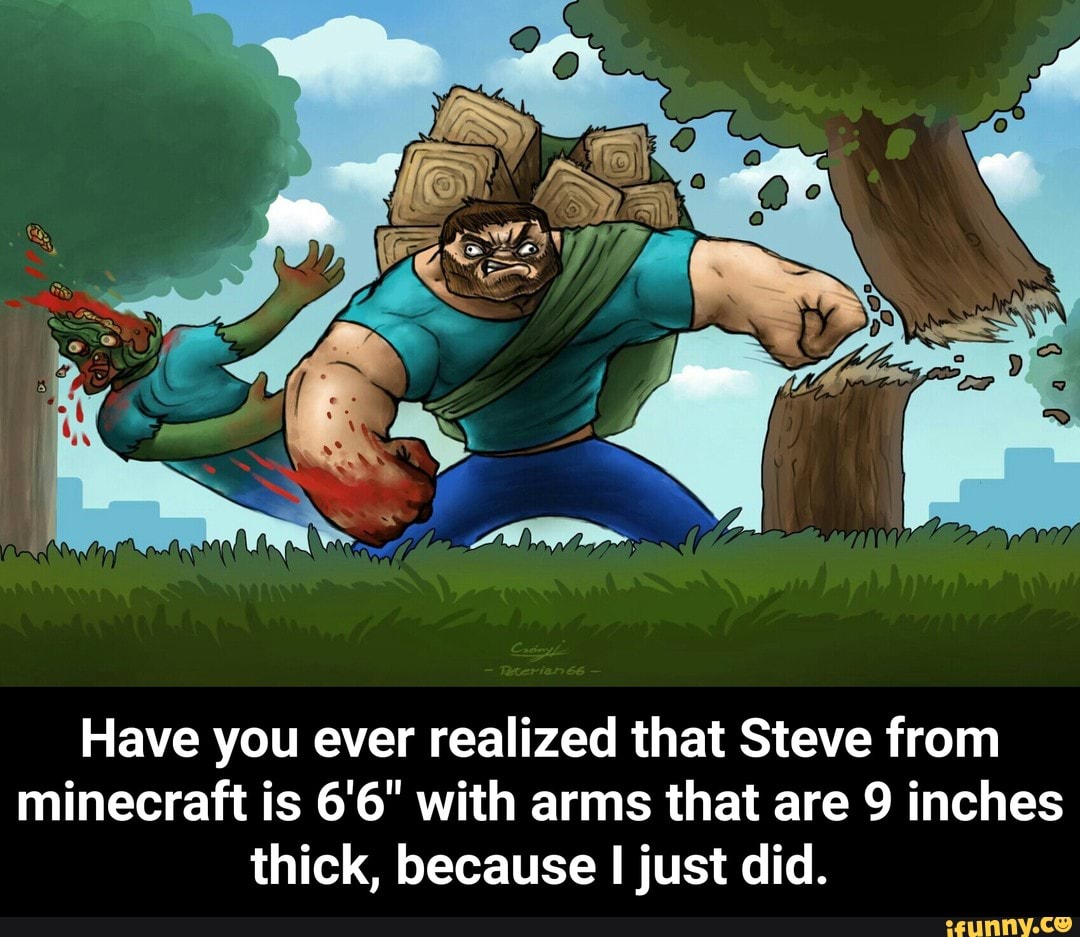 Have You Ever Realized That Steve From Minecraft Is 6 6 With Arms That