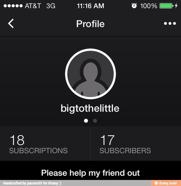 bigtothelittle
SUBSCRIPTIONS SUBSCRIBERS
Please help my friend out - Please help my friend out