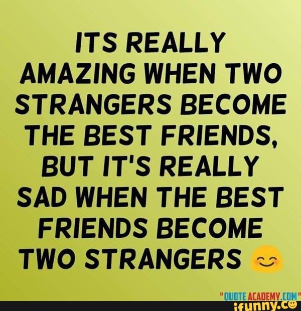 ITS REALLY AMAZING WHEN TWO STRANGERS BECOME THE BEST FRIENDS, BUT IT'S ...