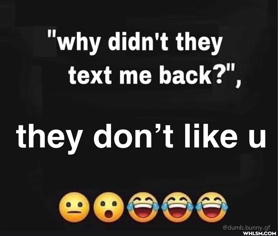 "why didn't they text me back?',
they don't like u