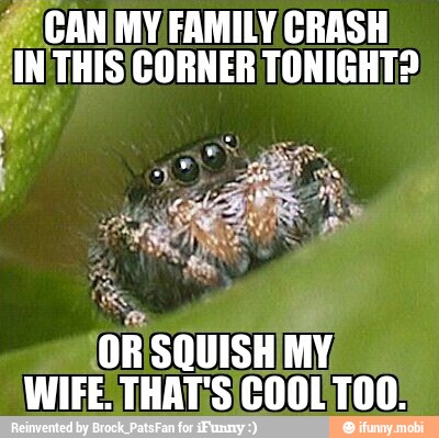 "CANIMY FAMILY CRASH
iN THISICORNER TONIGHT?