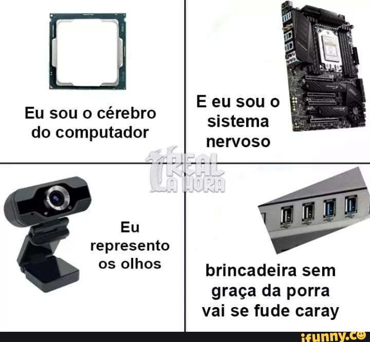 sistema
nervoso
Eu sou o cérebro
do computador
os olhos
brincadeira sem
graça da porra
vai se fude caray