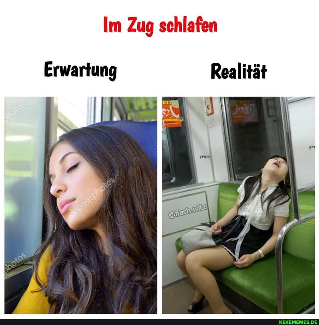 Im Zug schlafen
Erwartung Realität