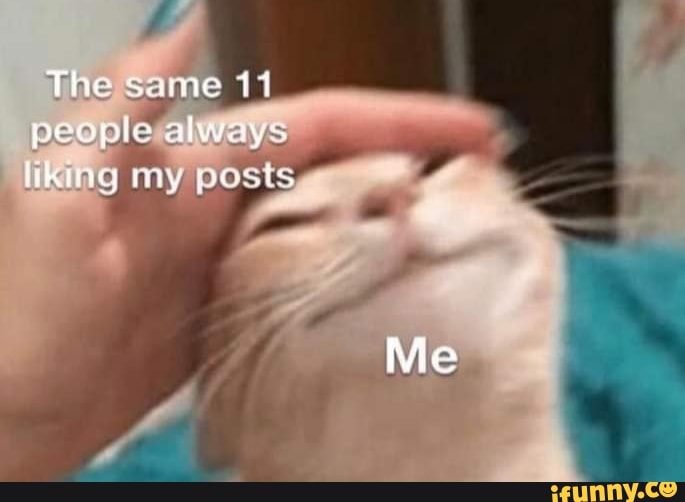 The same 11 people always liking my posts