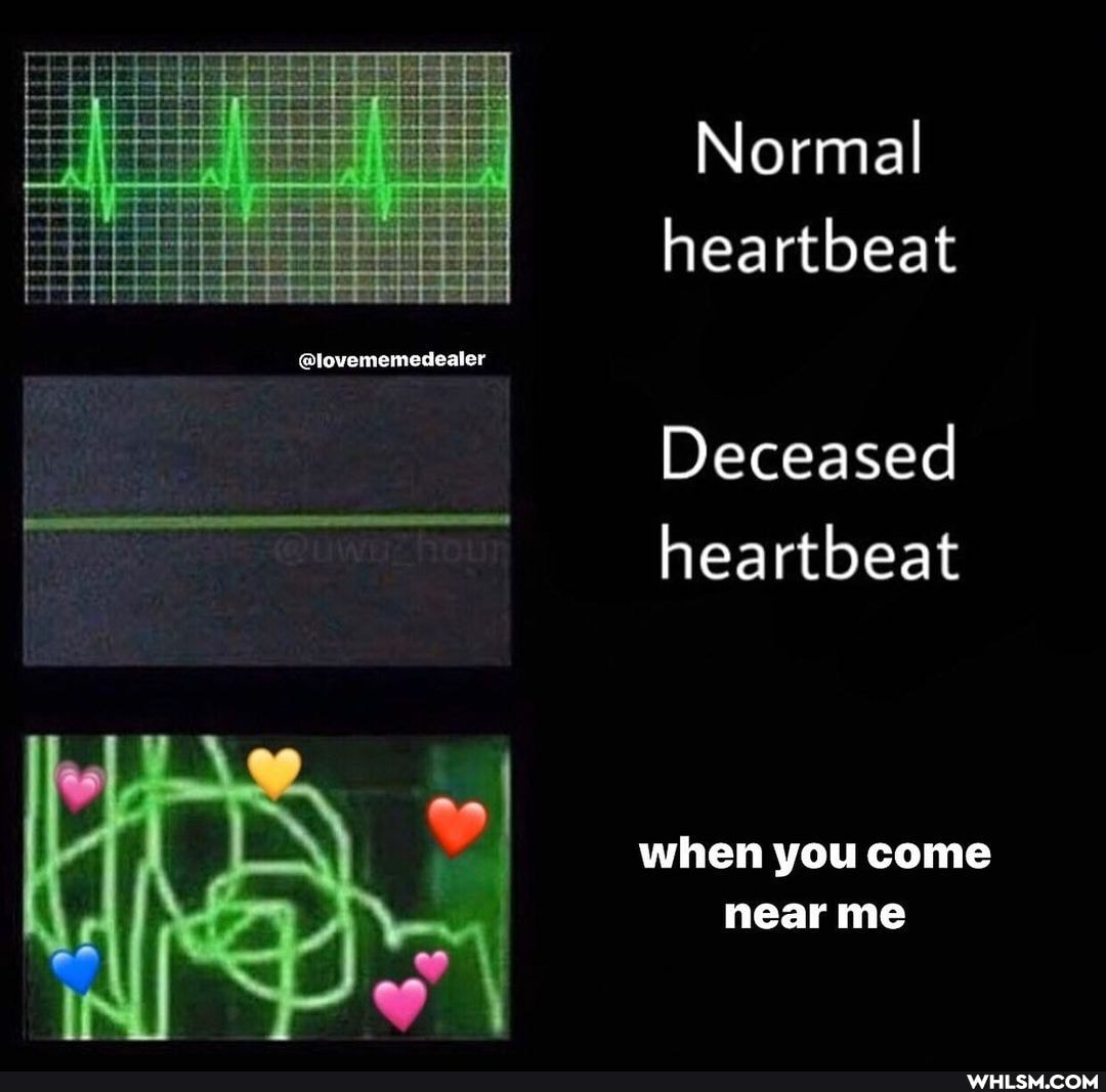 Normal heartbeat
@lovememedeaier
Deceased heartbeat
when you come near me