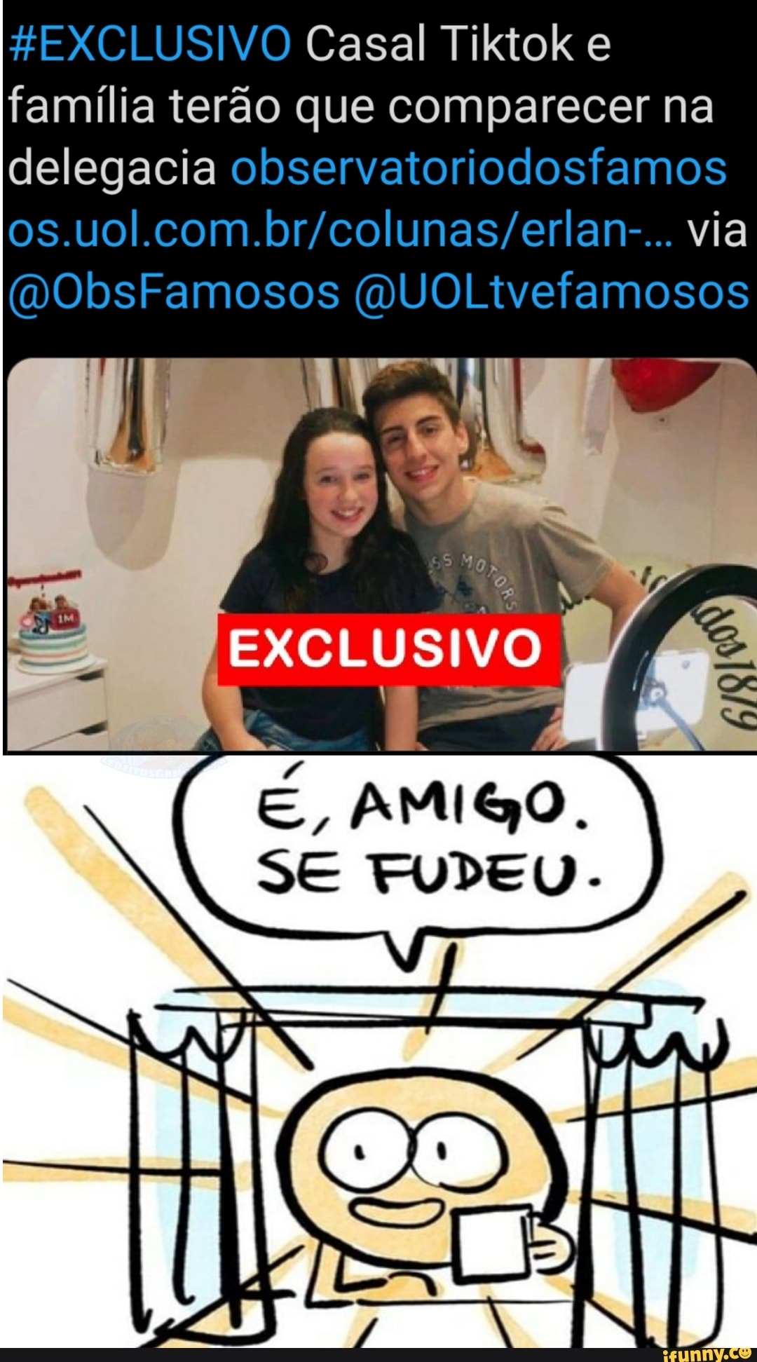 FEXCLUSIVO Casal Tikitok e família terão que comparecer na delegacia observatoriodostamos via
(mObsFamosos (QUOLtvefamosos
EXCLUSIVO
S, AMIGO.
SE