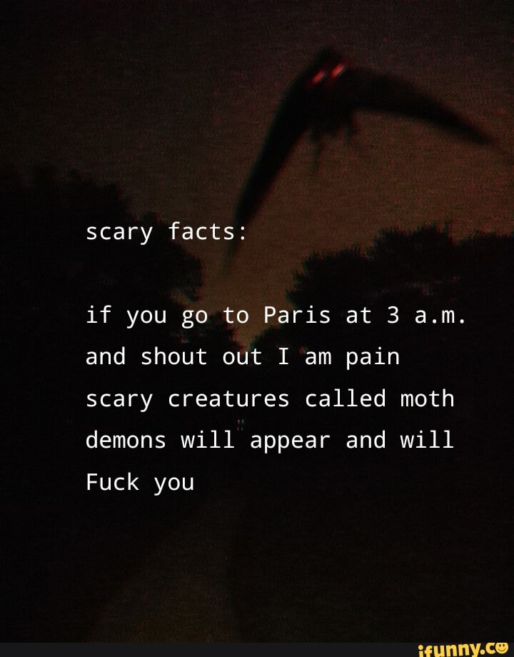 Scary Facts: If You Go To Paris At 3 A.m. And Shout Out I Am Pain Scary ...