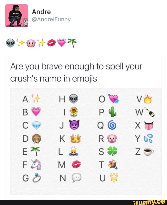 Are you brave enough to spell your crush's name in emojis - iFunny :)