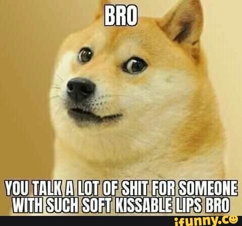 YOU TALK LOT OF SHIT FOR SOMEQHE WITHISUCH SOFT KISSABLE LIPS BRU - iFunny