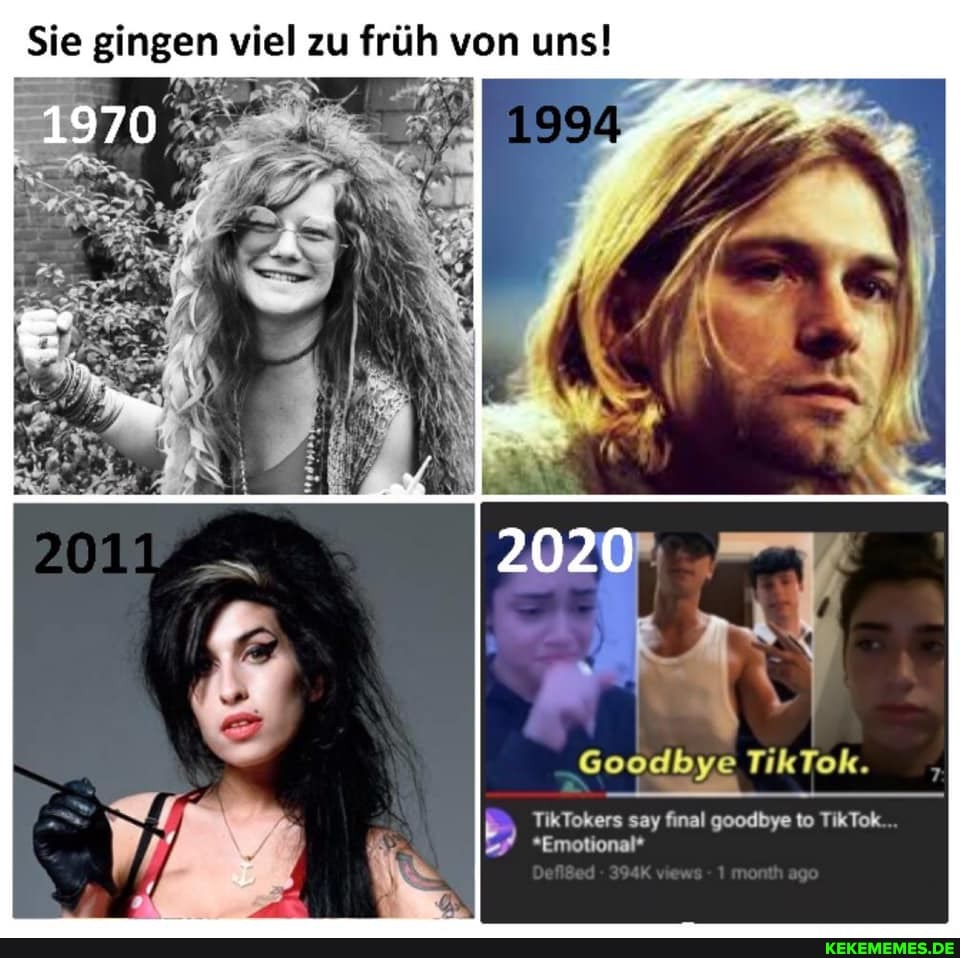 Sie gingen viel zu früh von uns!
TikTok.
TikTokers say final
*Emotional*