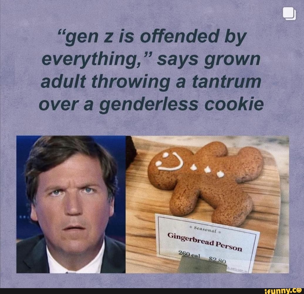 "gen z is offended by everything," says grown adult throwing a tantrum over a genderless cookie