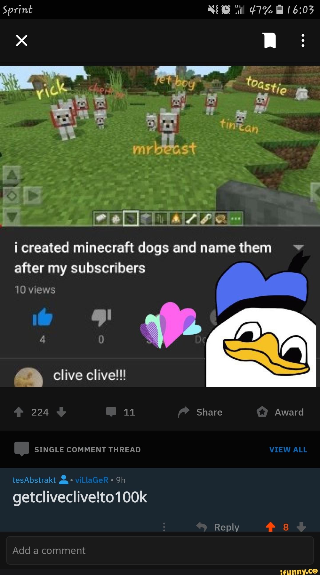 i-created-minecraft-dogs-and-name-them-v-after-my-subscribers-10views