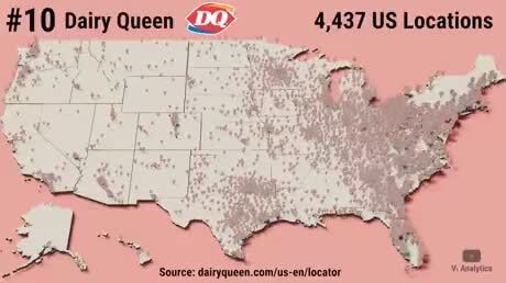 Dairy Queen Location Map 10 Dairy Queen 4,437 Us Locations - )