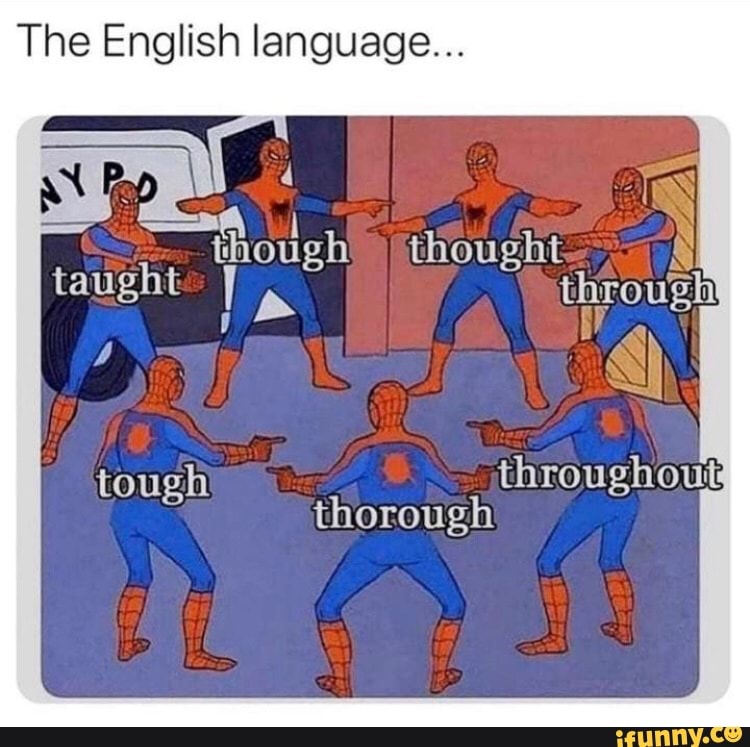 The English Language Though Thought Taught Thi Tough Throughout Thorough