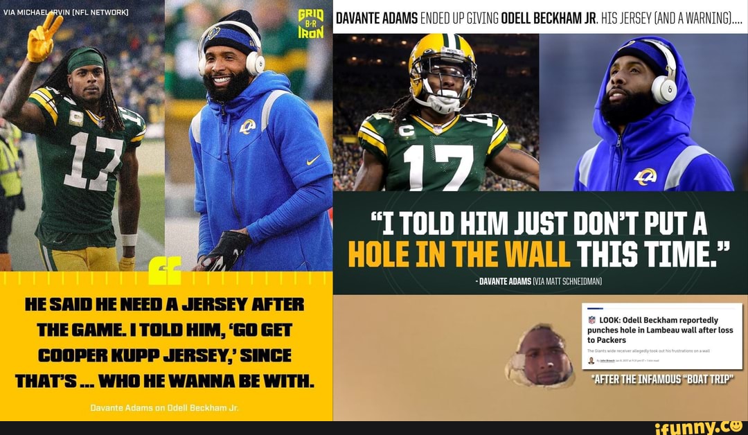 Davante Adams Embarrassed Odell Beckham Jr. After He Asked for the Packers  Star's Jersey: 'Don't Put a Hole in the Wall This Time'