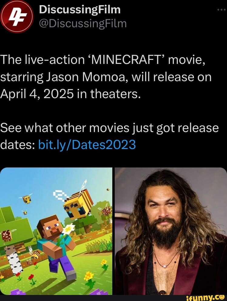 DiscussingFilm DiscussingFilm The liveaction 'MINECRAFT' movie