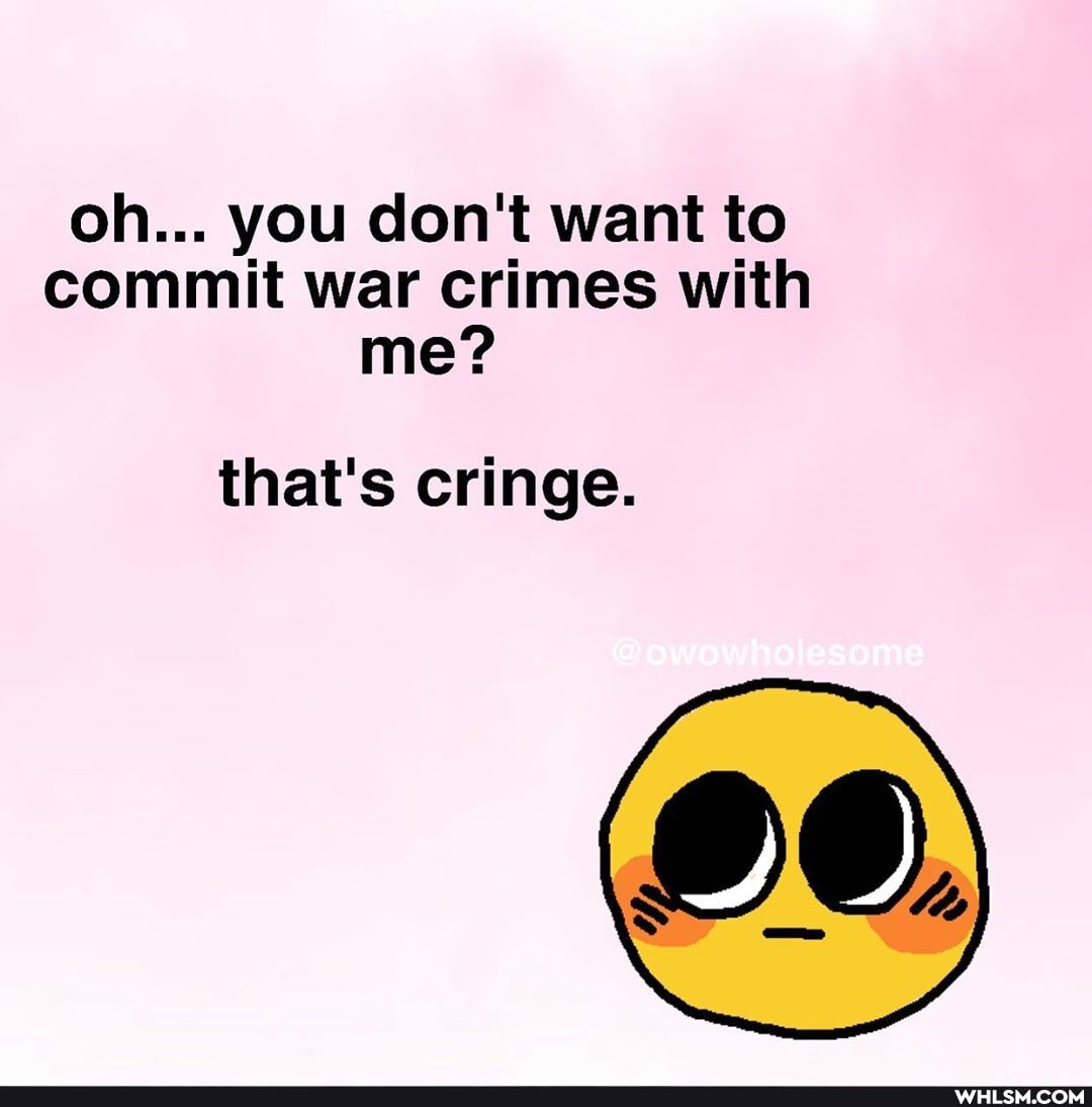 oh... you don't want to commit war crimes with me?
that's cringe.