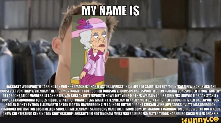 OVIATT MARLBOROUGH BROKE HUFFINGTON BUSH MELLON SINCLAIR MELLENCAMP STARBUCKS VAN DYKE MONTGOMERY MARRIOTT BARRINGTON CHADSWORTH BIG LEAGUE