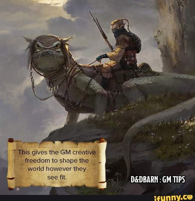 I *This gives the GM creative freedom to shape the world however they.
see fit. : GM TIPS