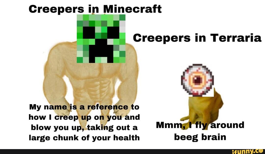 Creepers in Minecraft Creepers in Terraria My namedis a reference to