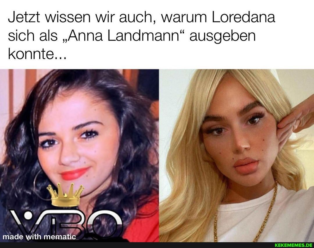Jetzt wissen wir auch, warum Loredana
sich als "Anna Landmann" ausgeben konnte...