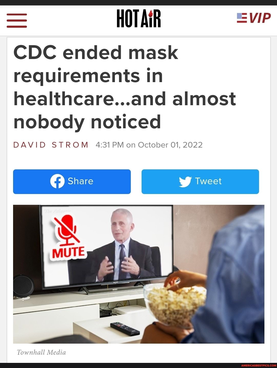 HOT AIR =vIP CDC ended mask requirements in healthcare...and almost ...