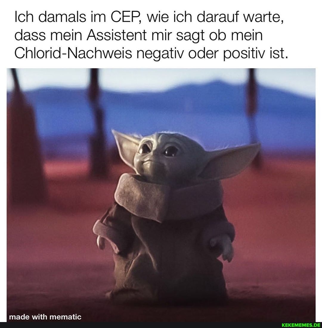 Ich damals im CEP, wie ich darauf warte,
dass mein Assistent mir sagt ob mein
Chlorid-Nachweis negativ oder positiv ist.