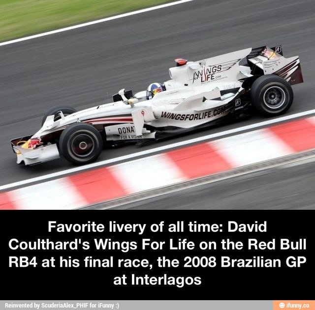Favorite livery of all time David Coulthard's Wings For Life on the
