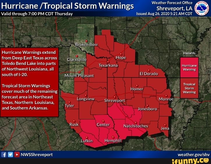 Hurricane /Tropical Storm Warnings Valid through PM CDT Thursday
