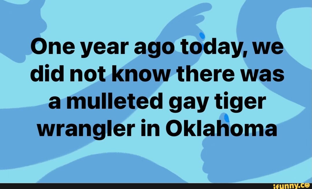 One year ago today, we did not know there was a mulleted gay tiger wrangler in Oklahoma