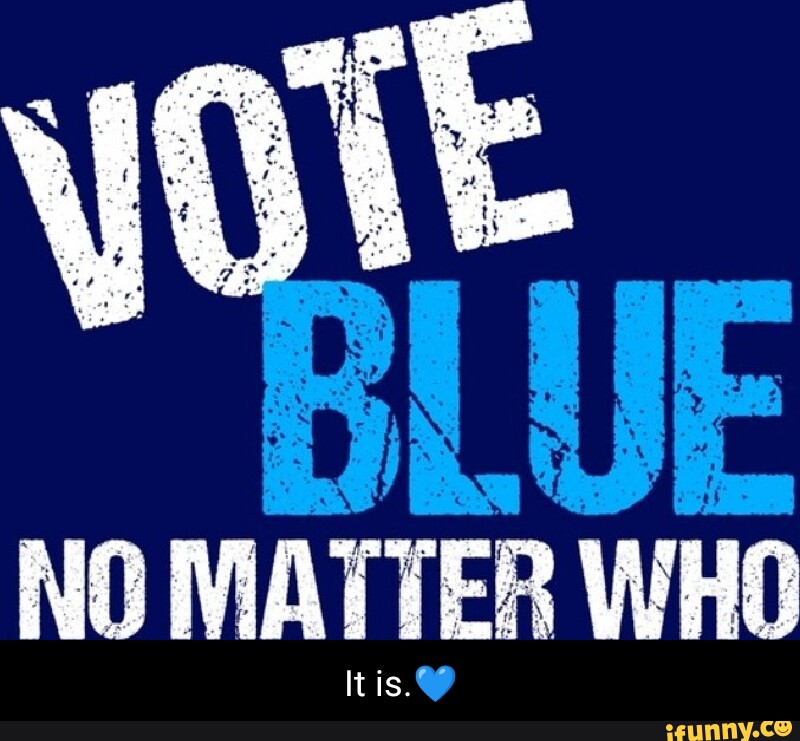 Vote out. Vote Blue. Vote Blue no matter who.