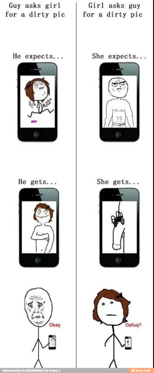 Guy asks girl
for a
dirty pic
Girl asks guy
for a dirty pic