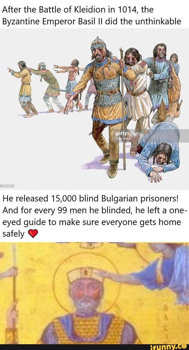 After the Battle of Kleidion in 1014, the Byzantine Emperor Basil II