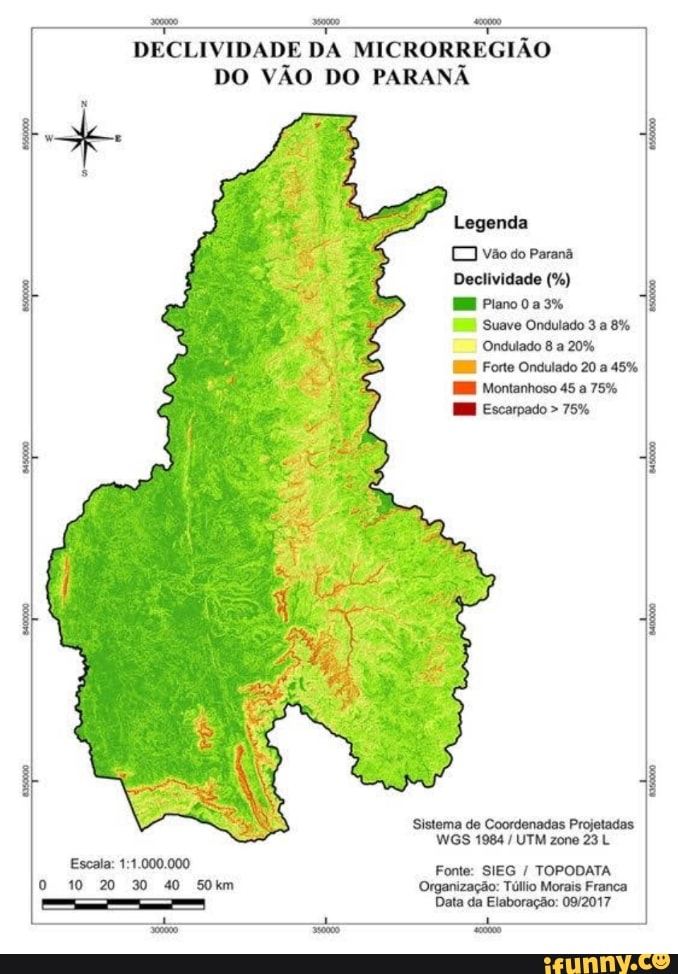 DECLIVIDADE DA MICRORREGIÃO DO VÃO DO PARANÃ Legenda vão do Paranã