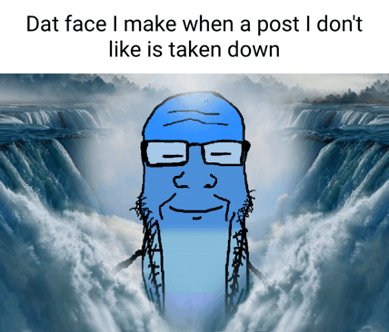 Dat face I make when a post I don't like is taken down - iFunny