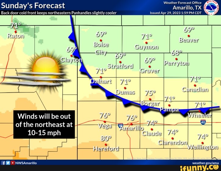 Sunday's Forecast Back door cold front keeps northeastern Panhandles