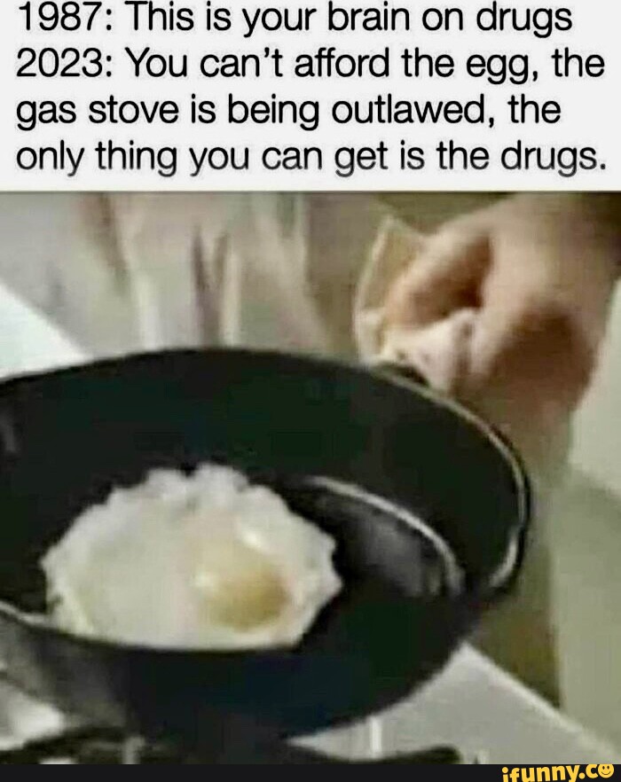 1987 This is your brain on drugs 2023 You can't afford the egg, the