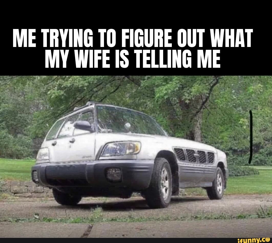 ME TRYING TO FIGURE OUT WHAT MY WIFE IS TELLING ME